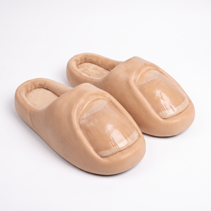 FuniFeet giant toenail slippers on white