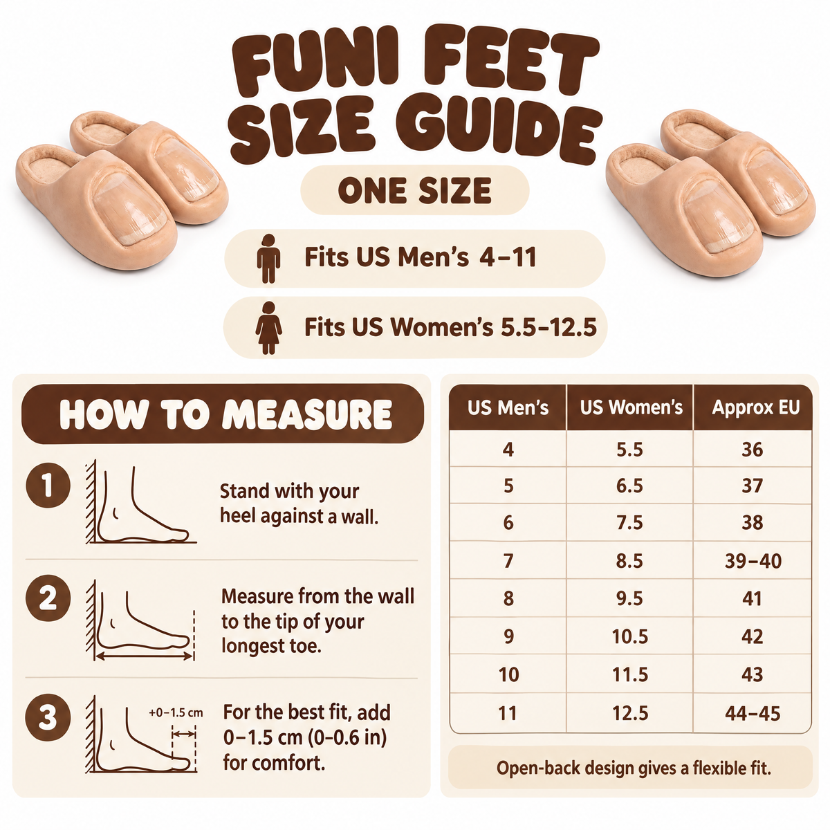 FuniFeet size guide